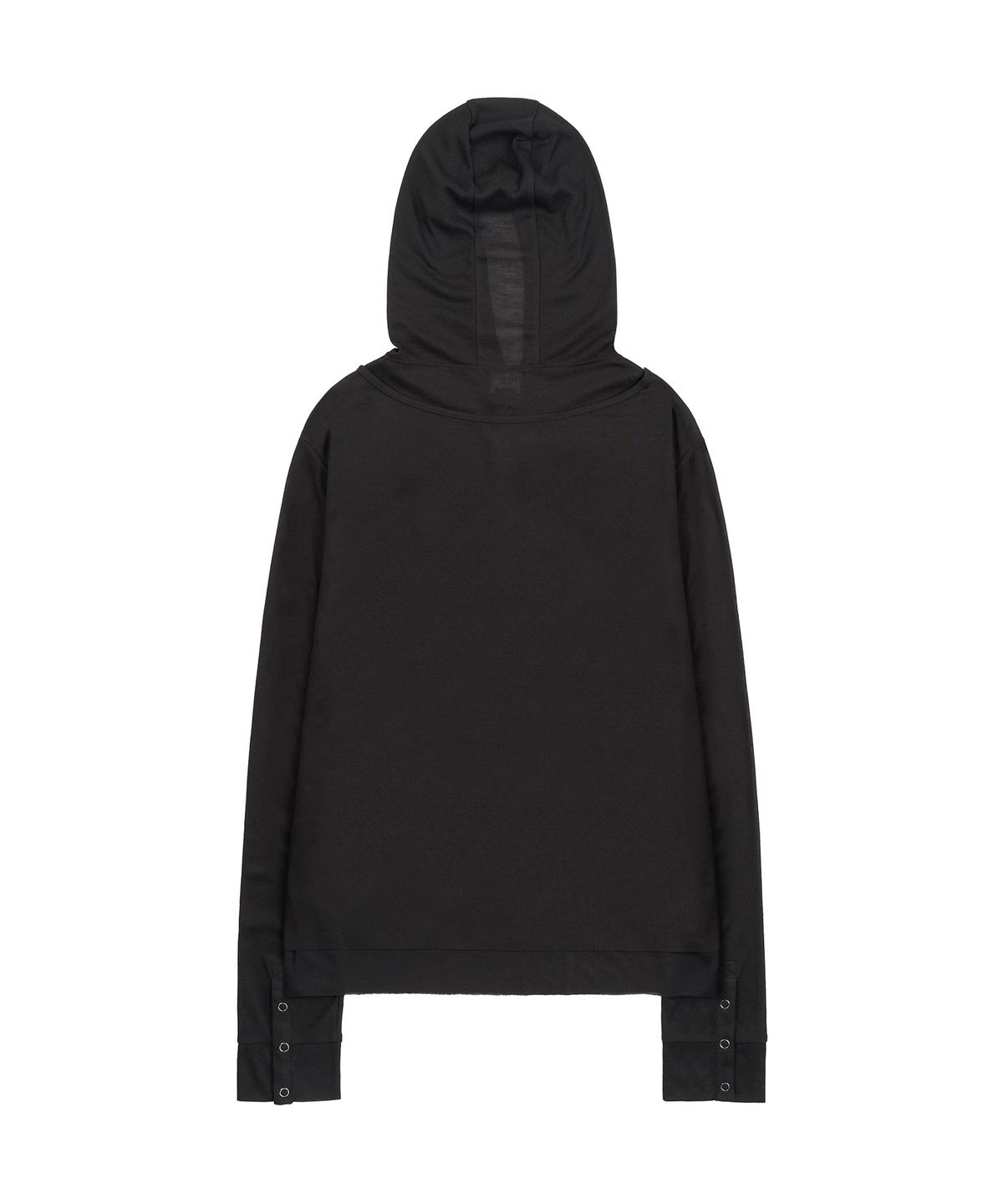 피치블랙(PITCHBLACK) SNAP POINT LAYERED HOOD LONG SLEEVE (BLACK)