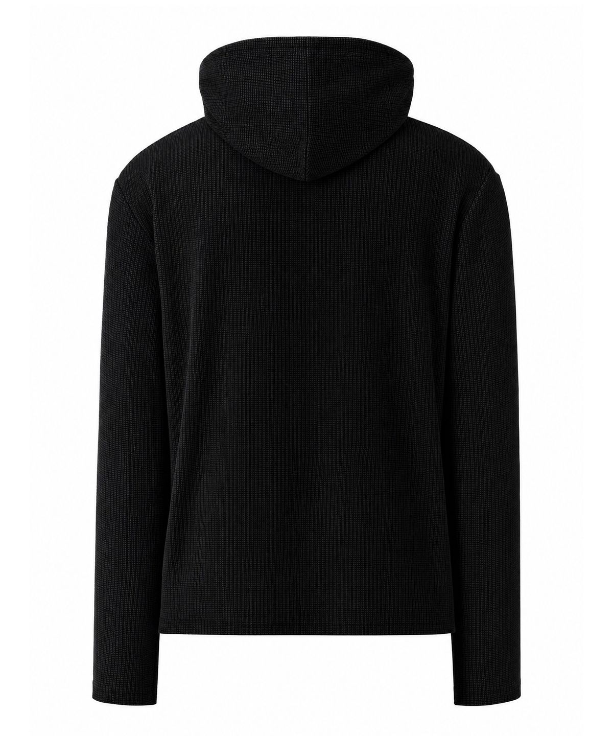 아이돈워너셀(IDWS) Emblem Henley Neck Hoodie Black
