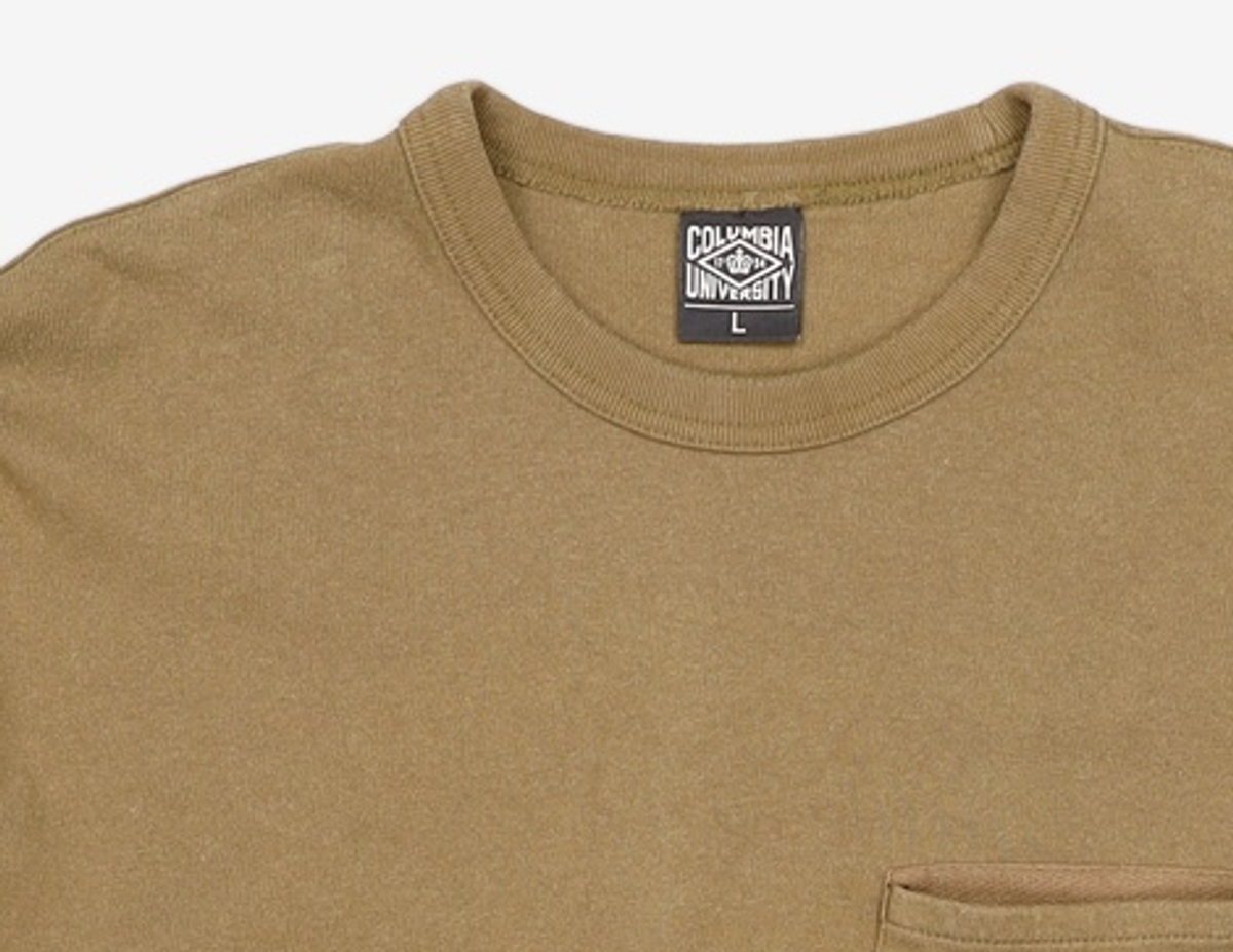 컬럼비아 유니버시티(COLUMBIA UNIVERSITY) M-LABEL POCKET L/S T-SHIRTS 카키브라운 L