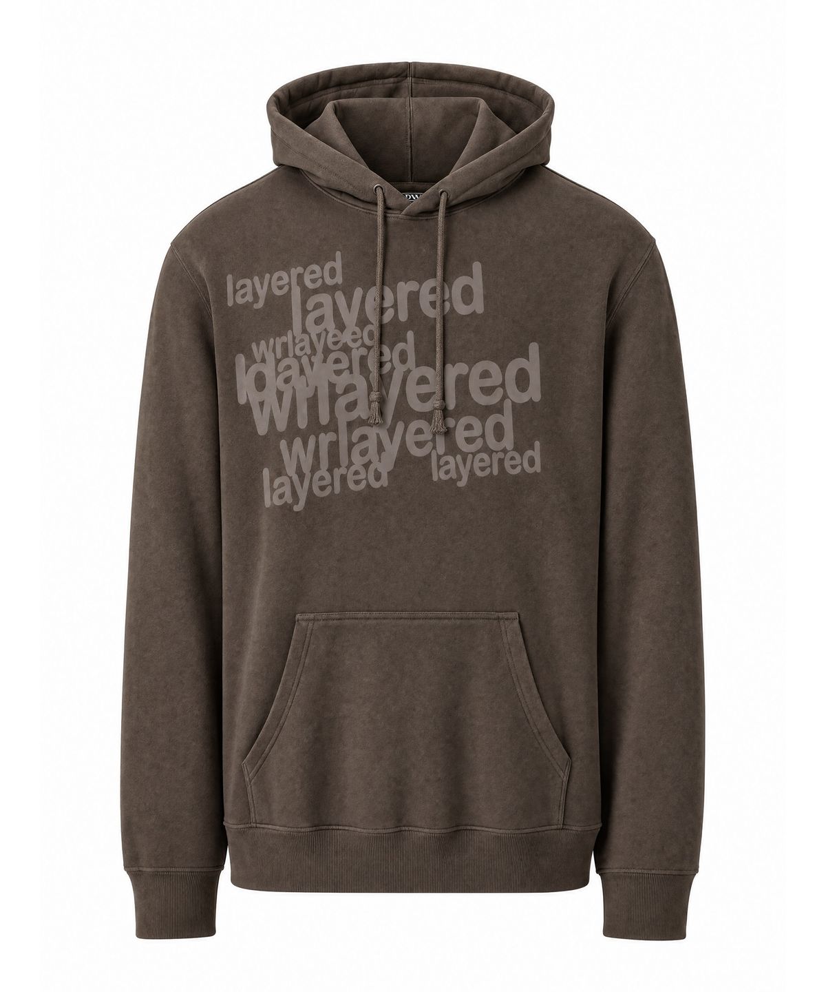 아이돈워너셀(IDWS) Many Layer Hoodie Brown