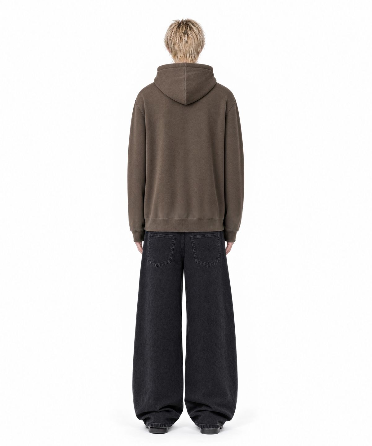 아이돈워너셀(IDWS) Many Layer Hoodie Brown