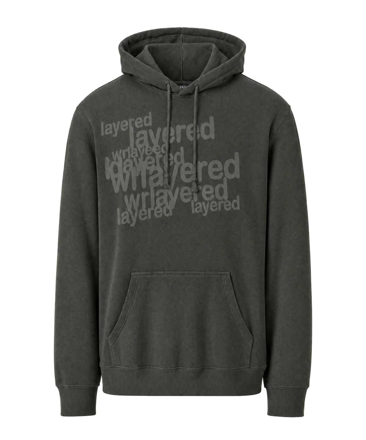 아이돈워너셀(IDWS) Many Layer Hoodie Khaki
