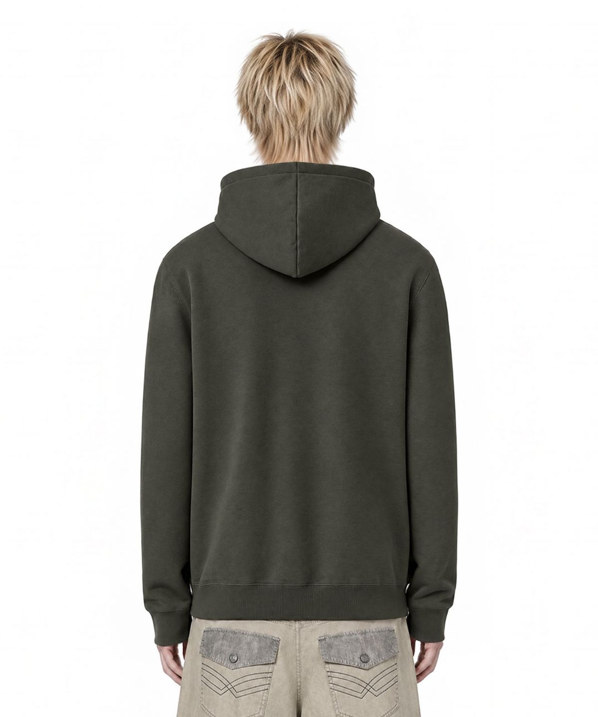 아이돈워너셀(IDWS) Many Layer Hoodie Khaki