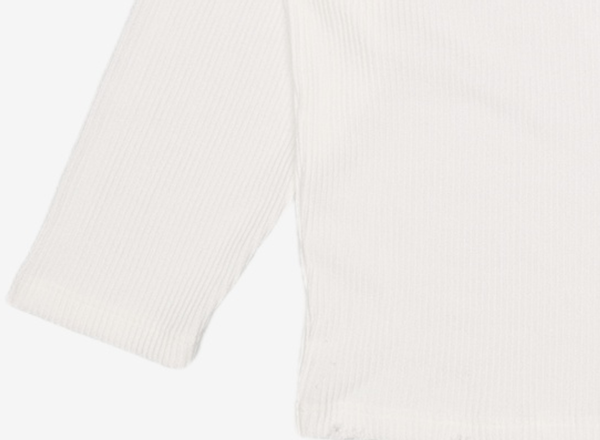 노매뉴얼(NOMANUAL) EMBLEM DAMAGED KNIT LONG SLEEVE TEE - WHITE 100