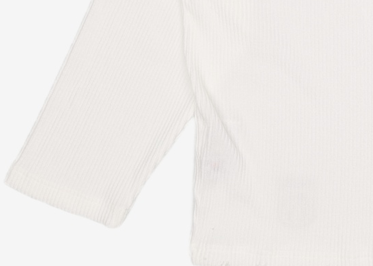 노매뉴얼(NOMANUAL) EMBLEM DAMAGED KNIT LONG SLEEVE TEE - WHITE 100