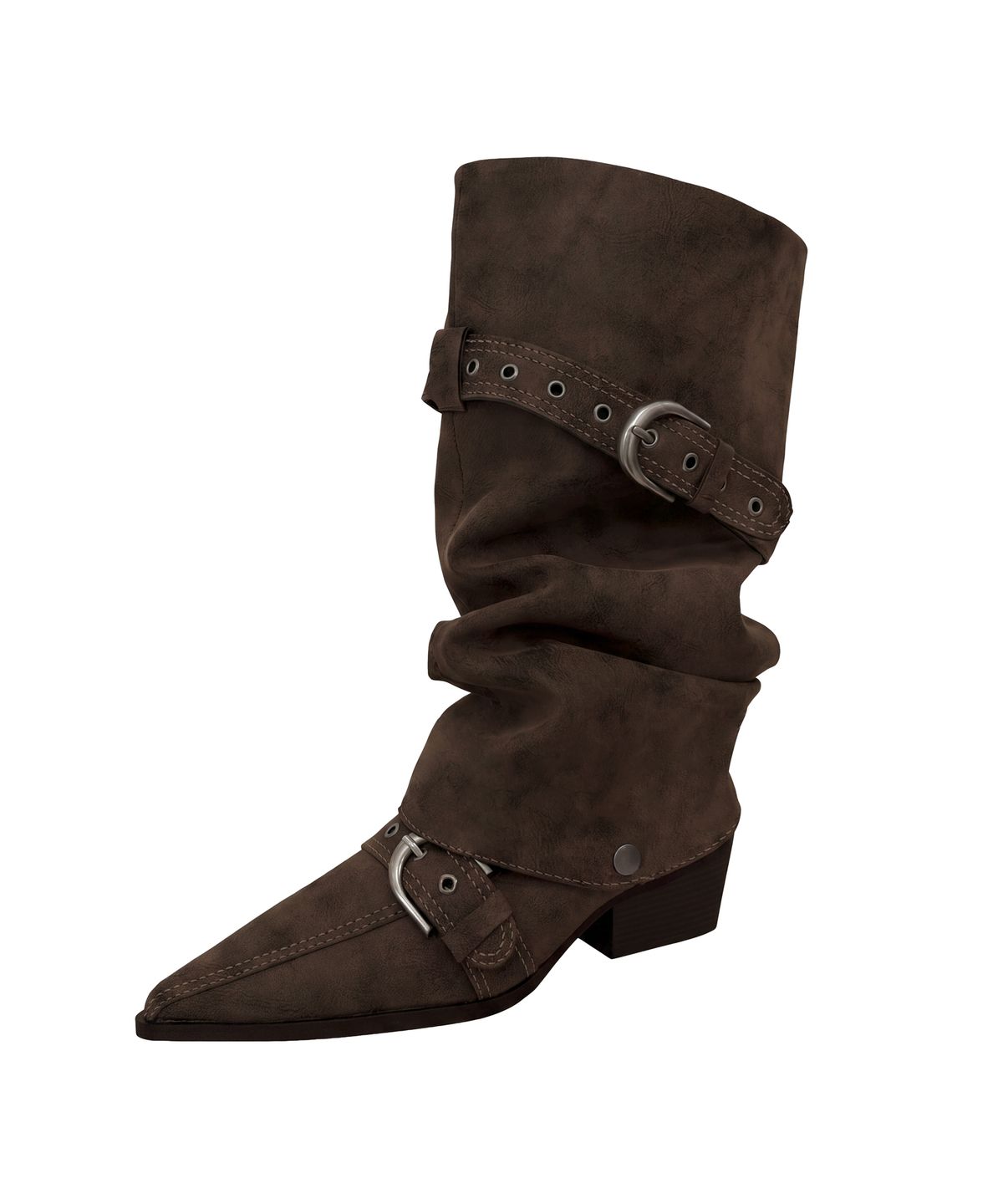 파시온(PASION) 링클 투웨이 스틸레토 부츠_브라운 Wrinkled 2Way Stiletto Boots_Brown