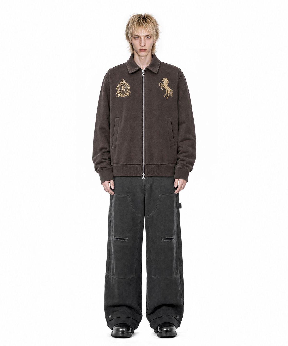 아이돈워너셀(IDWS) Riding Club Collar Cardigan Brown