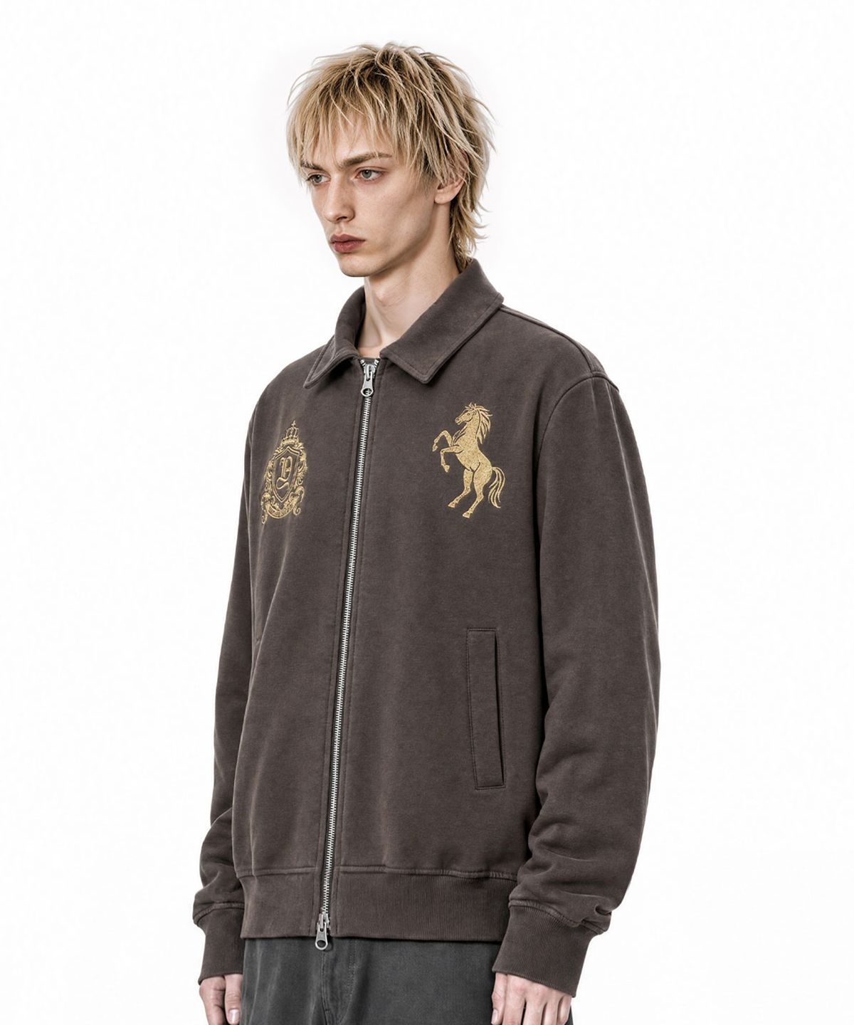 아이돈워너셀(IDWS) Riding Club Collar Cardigan Brown