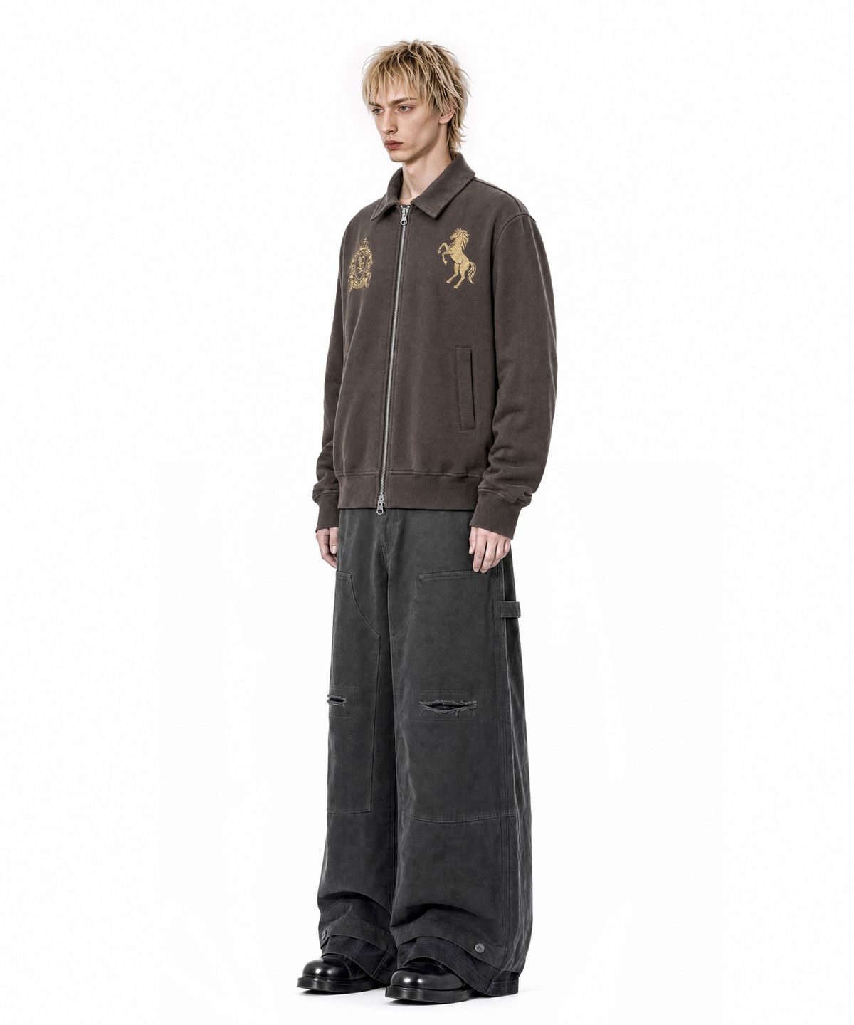 아이돈워너셀(IDWS) Riding Club Collar Cardigan Brown