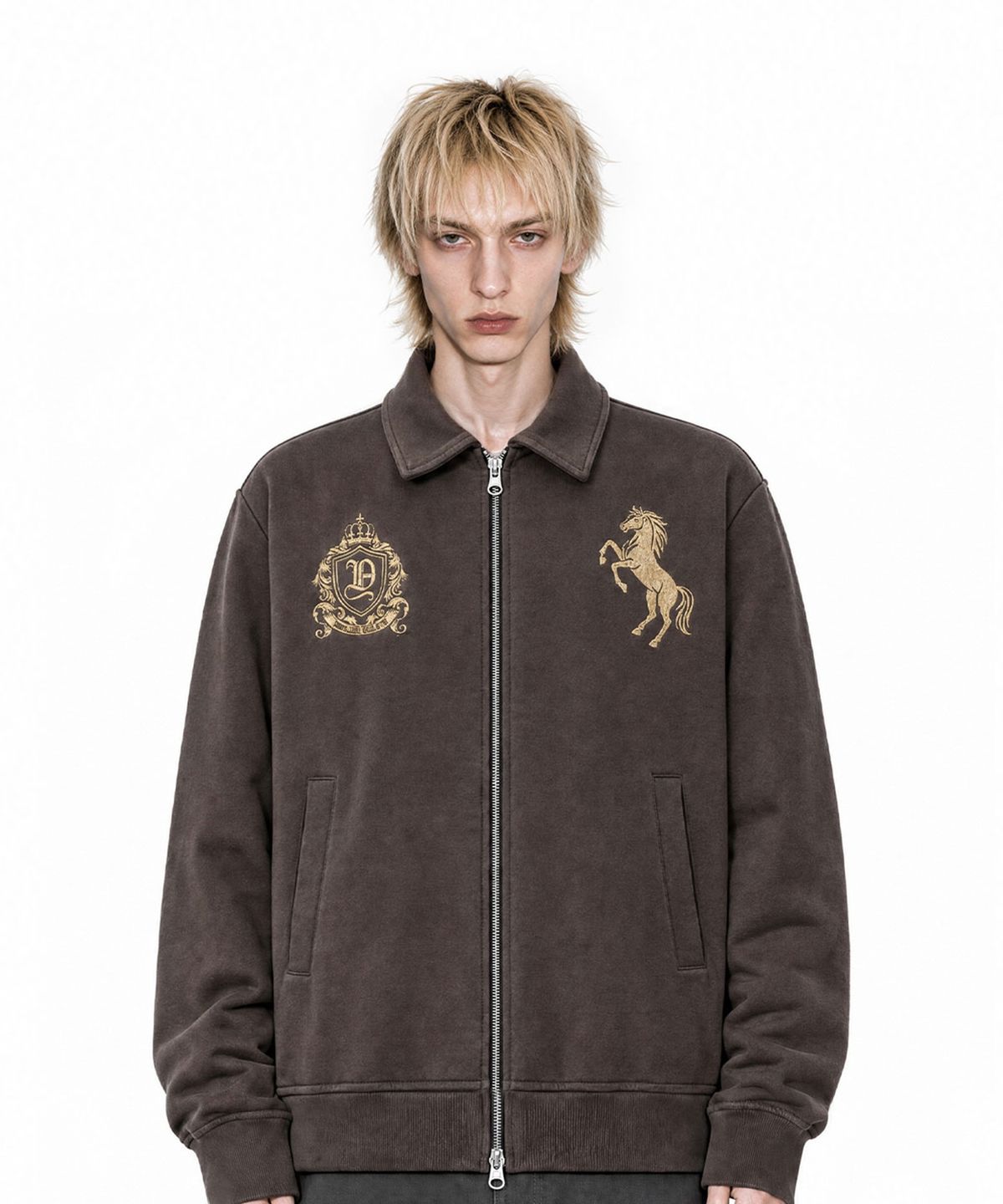 아이돈워너셀(IDWS) Riding Club Collar Cardigan Brown