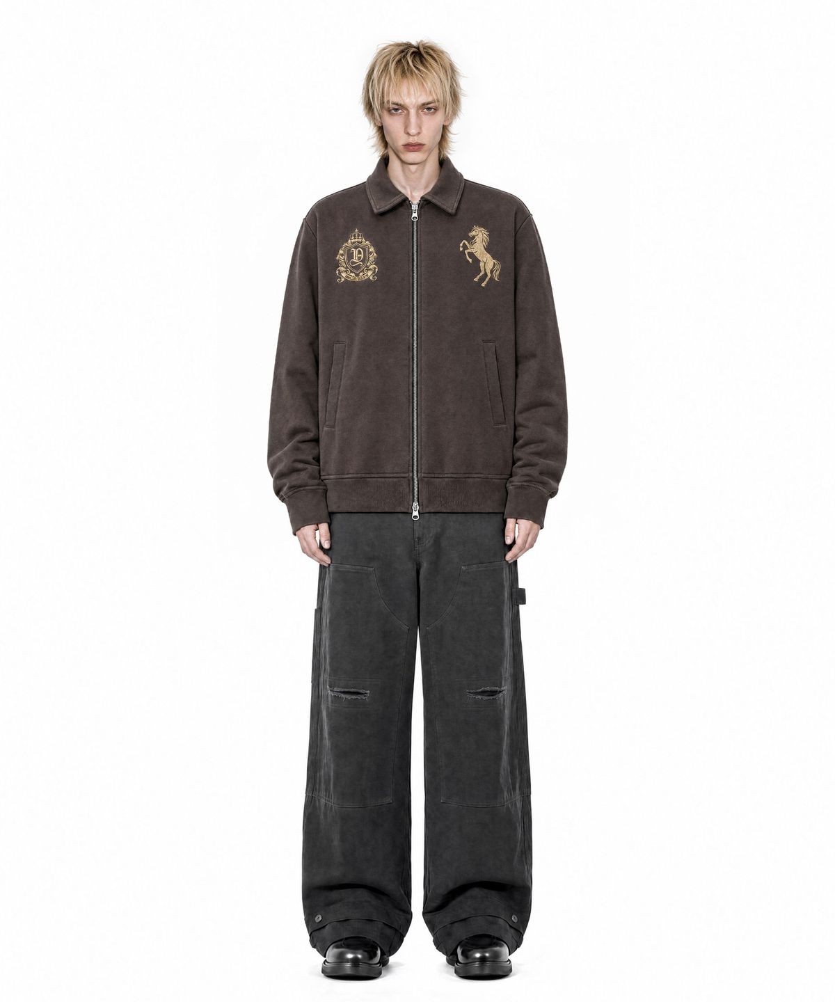 아이돈워너셀(IDWS) Riding Club Collar Cardigan Brown