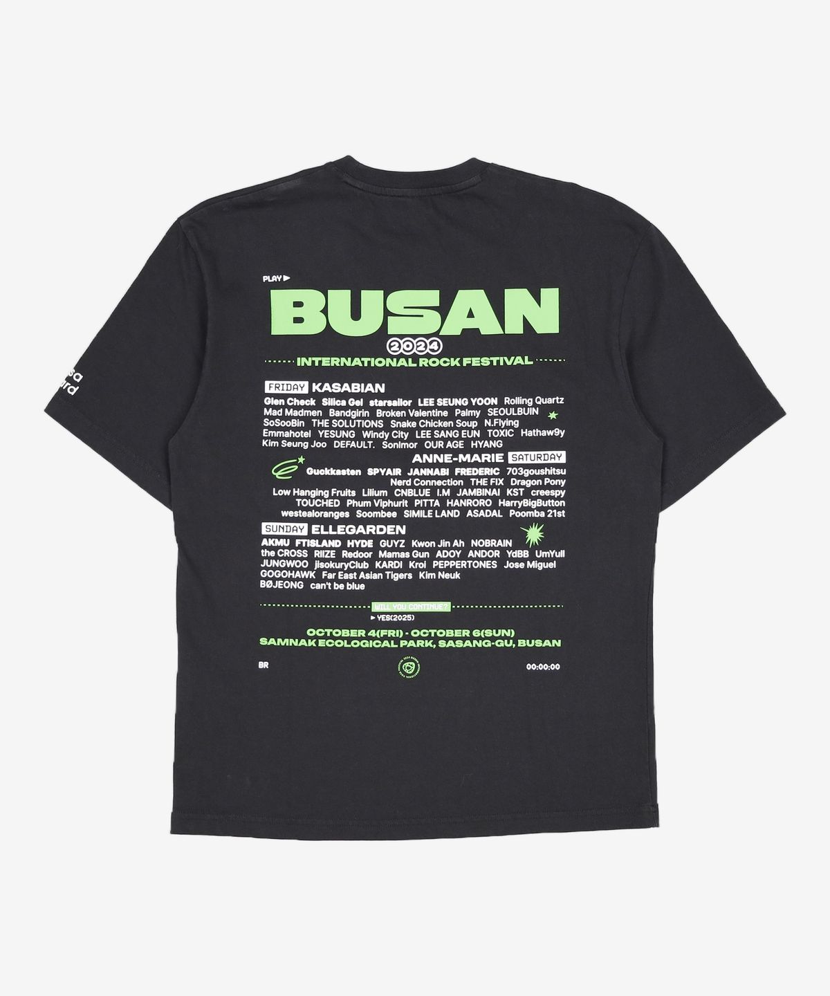 무신사 스탠다드(MUSINSA STANDARD) 부산락페스티벌 티셔츠 [블랙] S