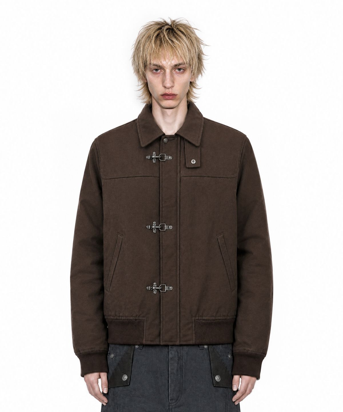 아이돈워너셀(IDWS) Util Hook Buckle Jumper Brown