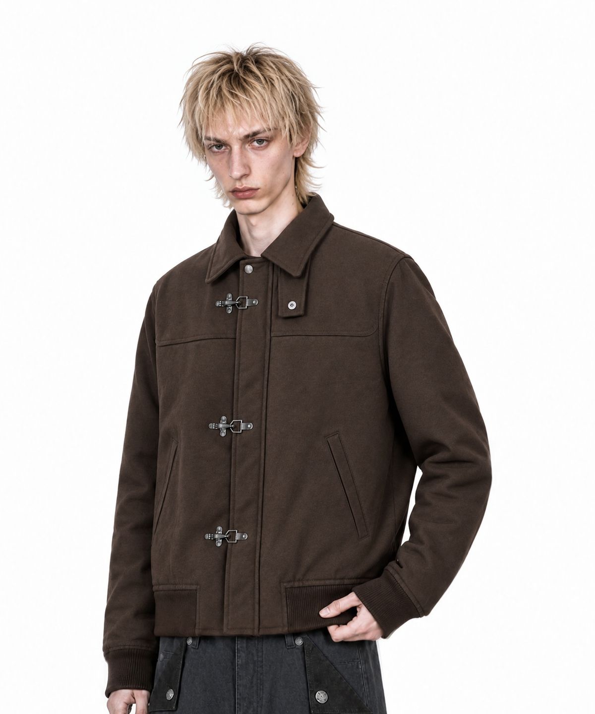 아이돈워너셀(IDWS) Util Hook Buckle Jumper Brown