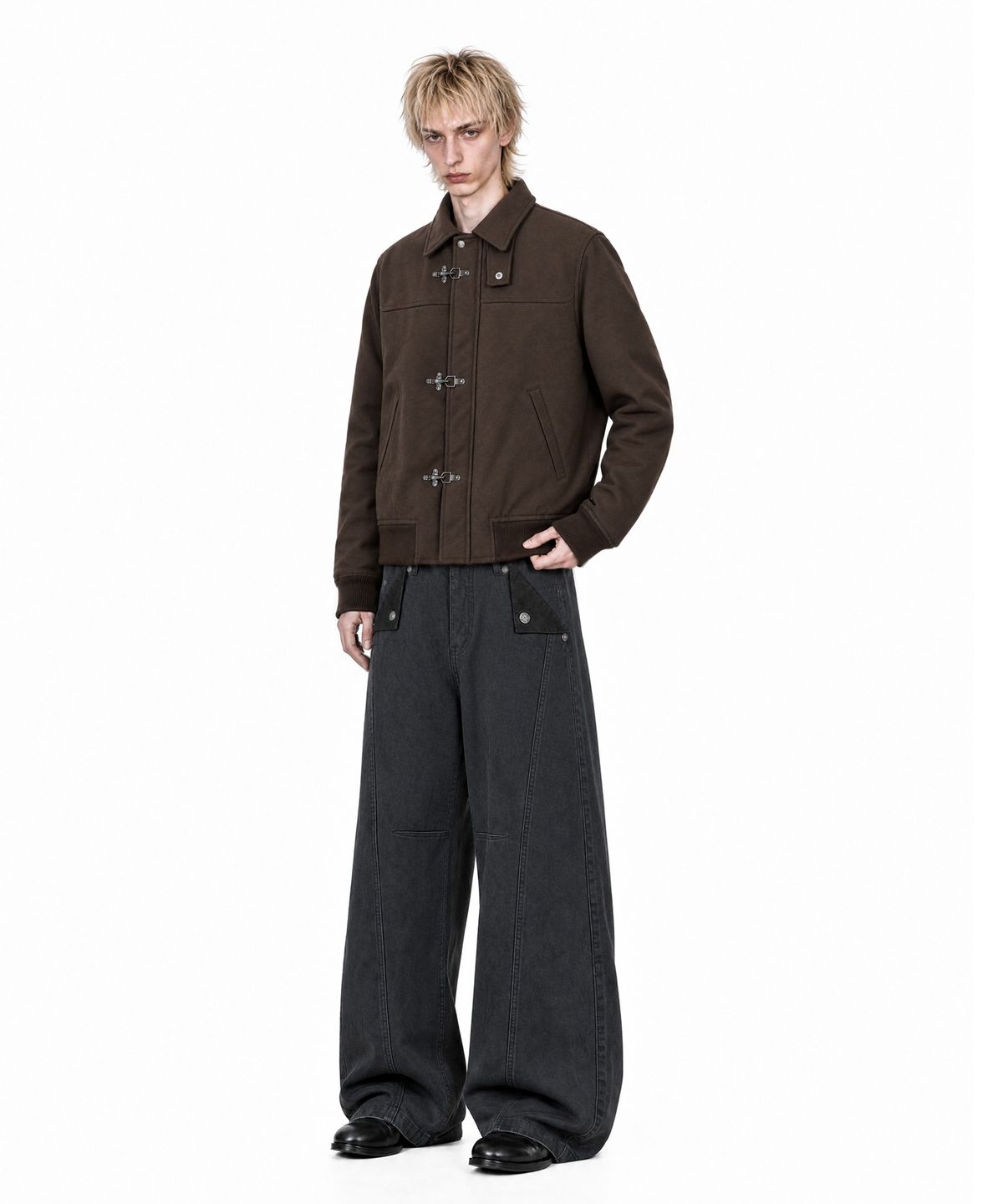 아이돈워너셀(IDWS) Util Hook Buckle Jumper Brown