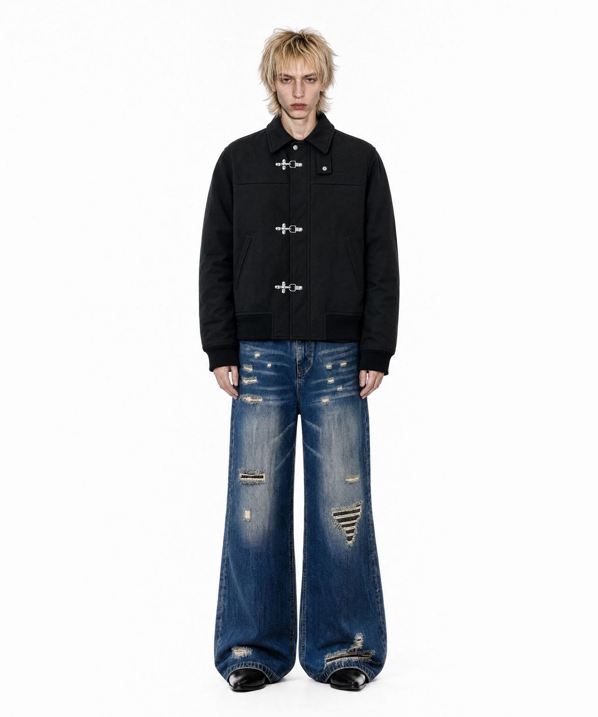 아이돈워너셀(IDWS) Util Hook Buckle Jumper Black