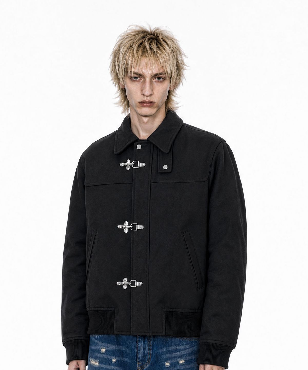아이돈워너셀(IDWS) Util Hook Buckle Jumper Black