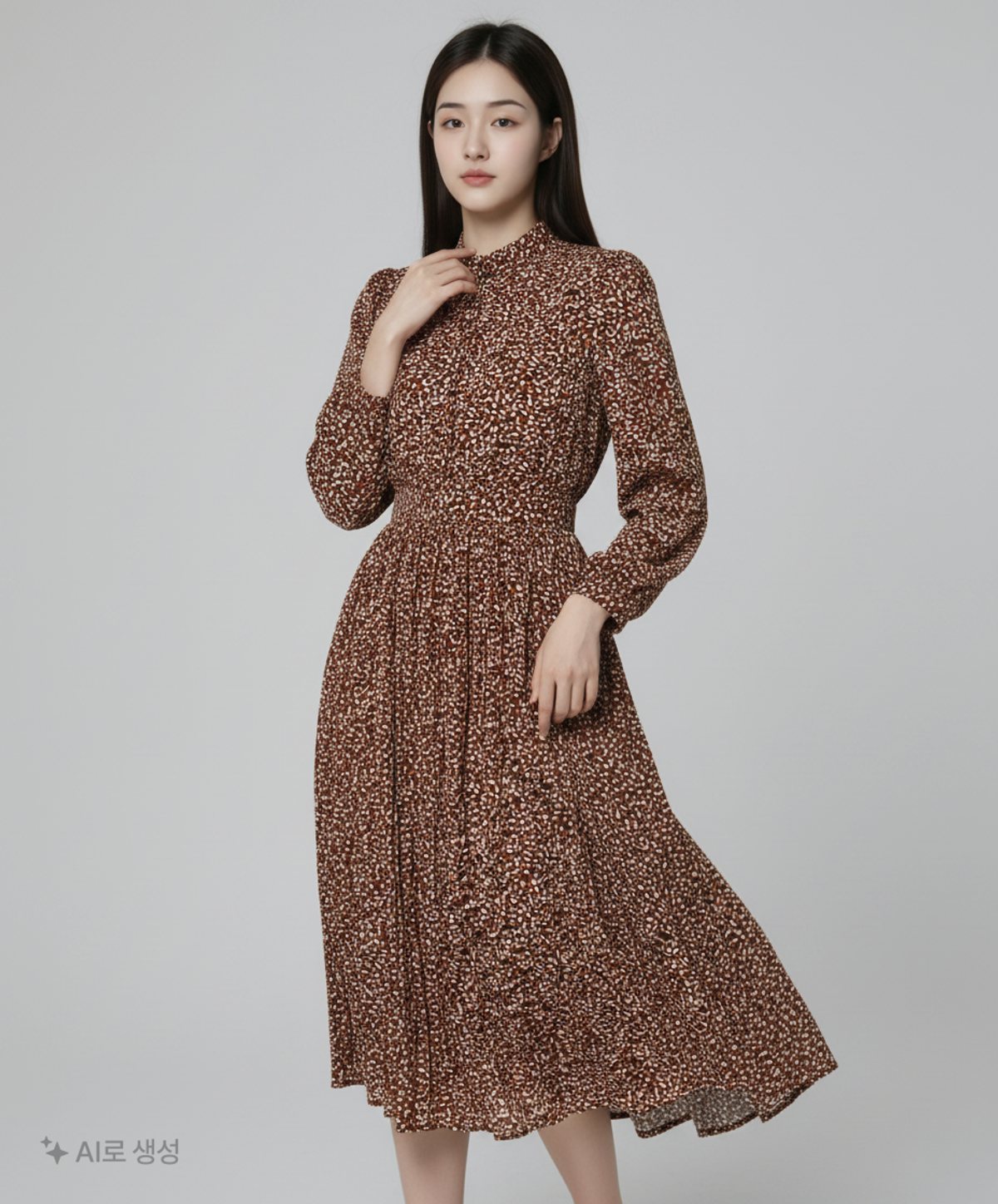 에이치커넥트(HCONNECT) 여성 레오파드 원피스(니트조끼 세트) (30230-121-601-75) S