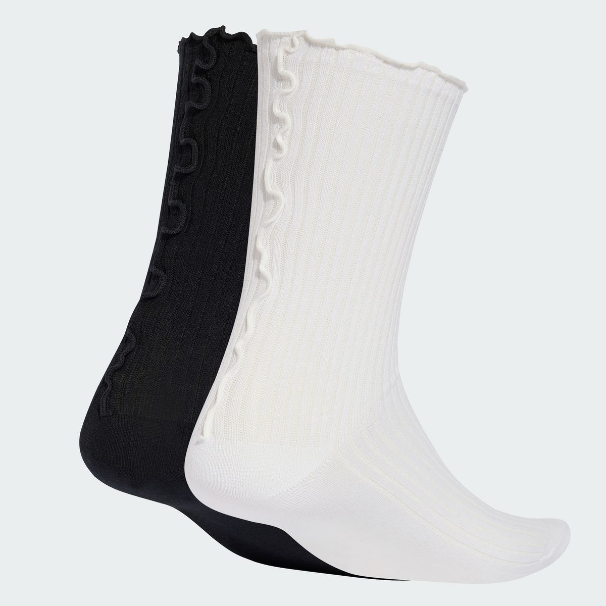 아디다스(ADIDAS) 러플 크루 삭스 2켤레 - 블랙:화이트 / KR4222