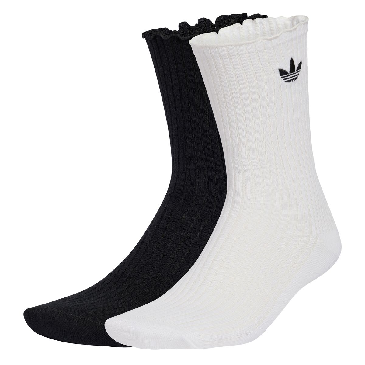 아디다스(ADIDAS) 러플 크루 삭스 2켤레 - 블랙:화이트 / KR4222