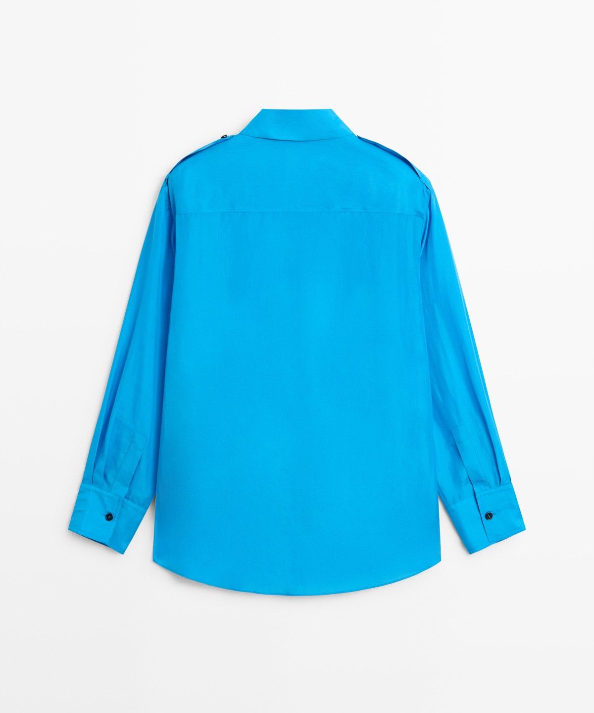 마시모두띠(MASSIMO DUTTI) 숄더 디테일 루즈핏 100% 실크 셔츠