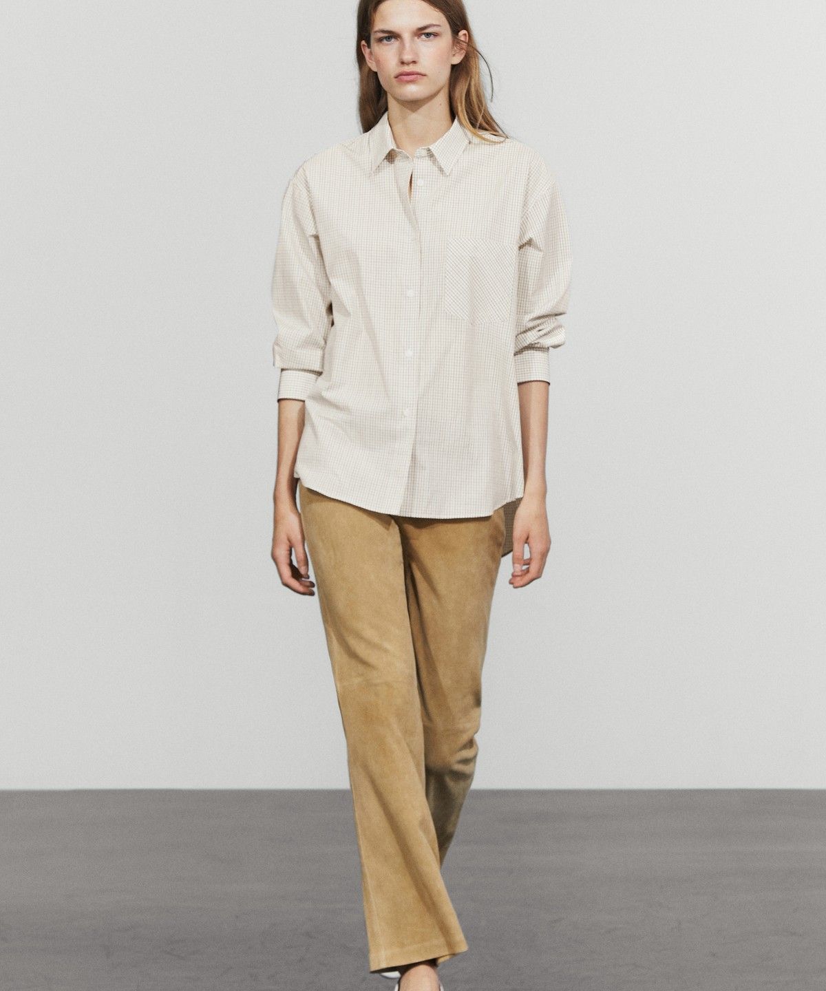 마시모두띠(MASSIMO DUTTI) 100% 코튼 체크 셔츠