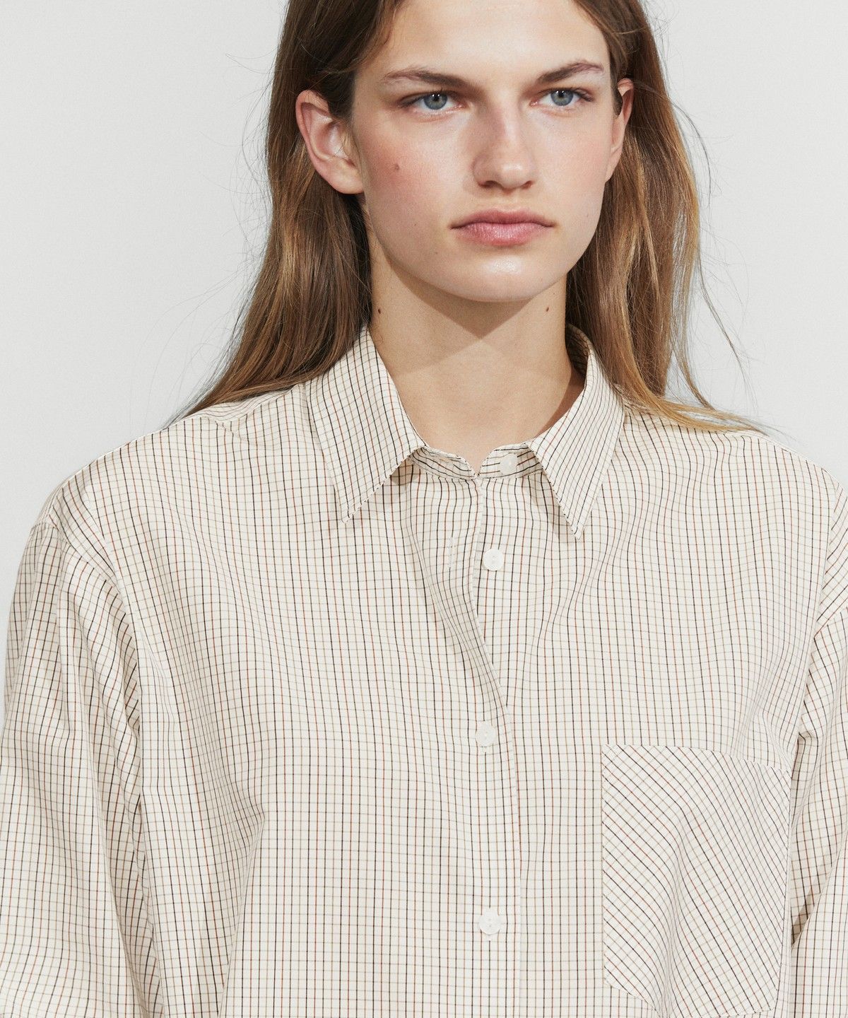 마시모두띠(MASSIMO DUTTI) 100% 코튼 체크 셔츠