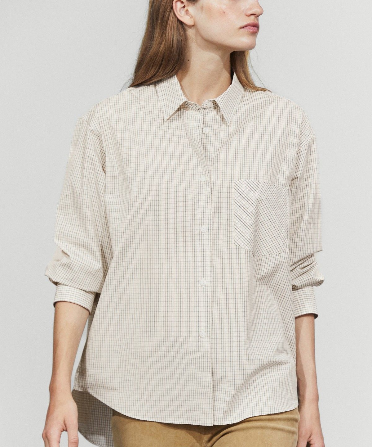 마시모두띠(MASSIMO DUTTI) 100% 코튼 체크 셔츠