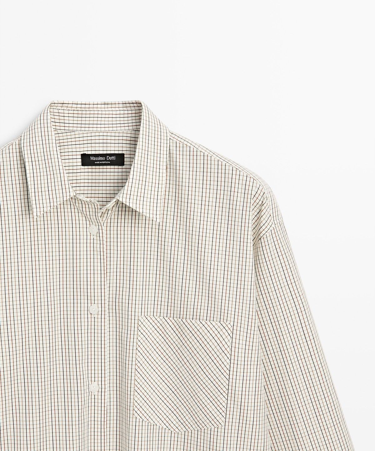 마시모두띠(MASSIMO DUTTI) 100% 코튼 체크 셔츠