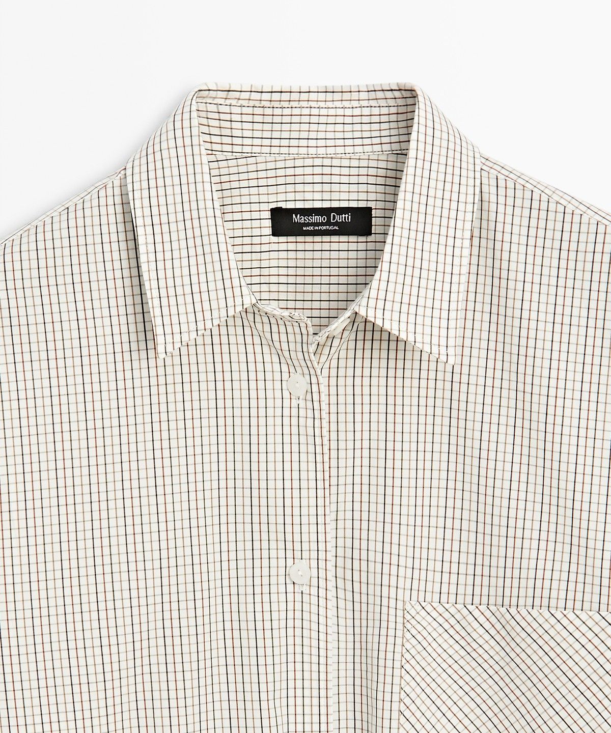 마시모두띠(MASSIMO DUTTI) 100% 코튼 체크 셔츠