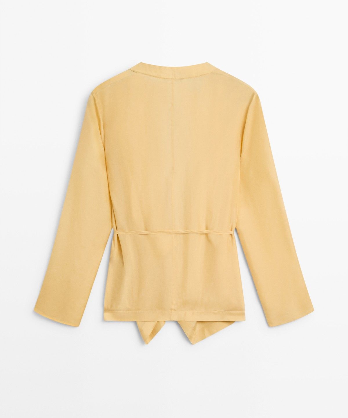 마시모두띠(MASSIMO DUTTI) 100% 실크 플루이드 크로스 셔츠
