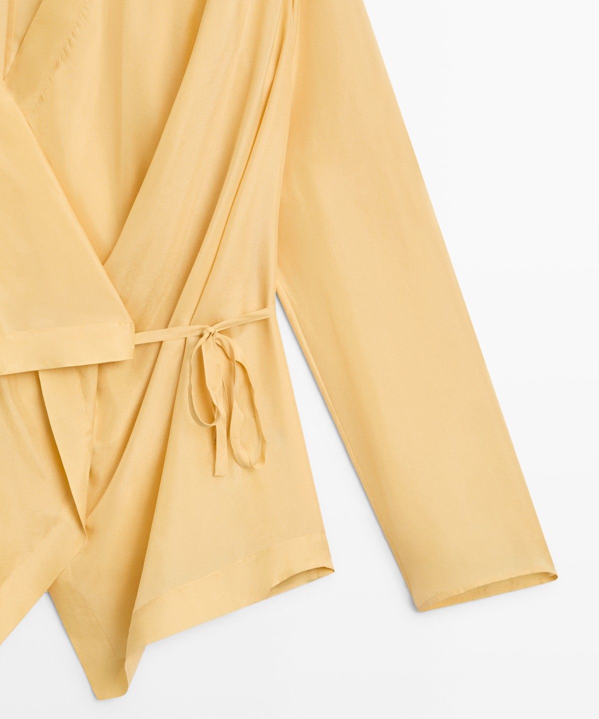마시모두띠(MASSIMO DUTTI) 100% 실크 플루이드 크로스 셔츠