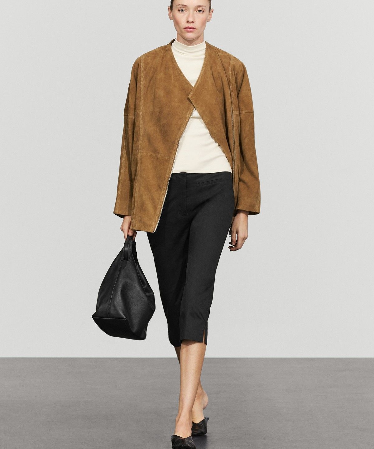 마시모두띠(MASSIMO DUTTI) 코튼 블렌드 카프리 팬츠