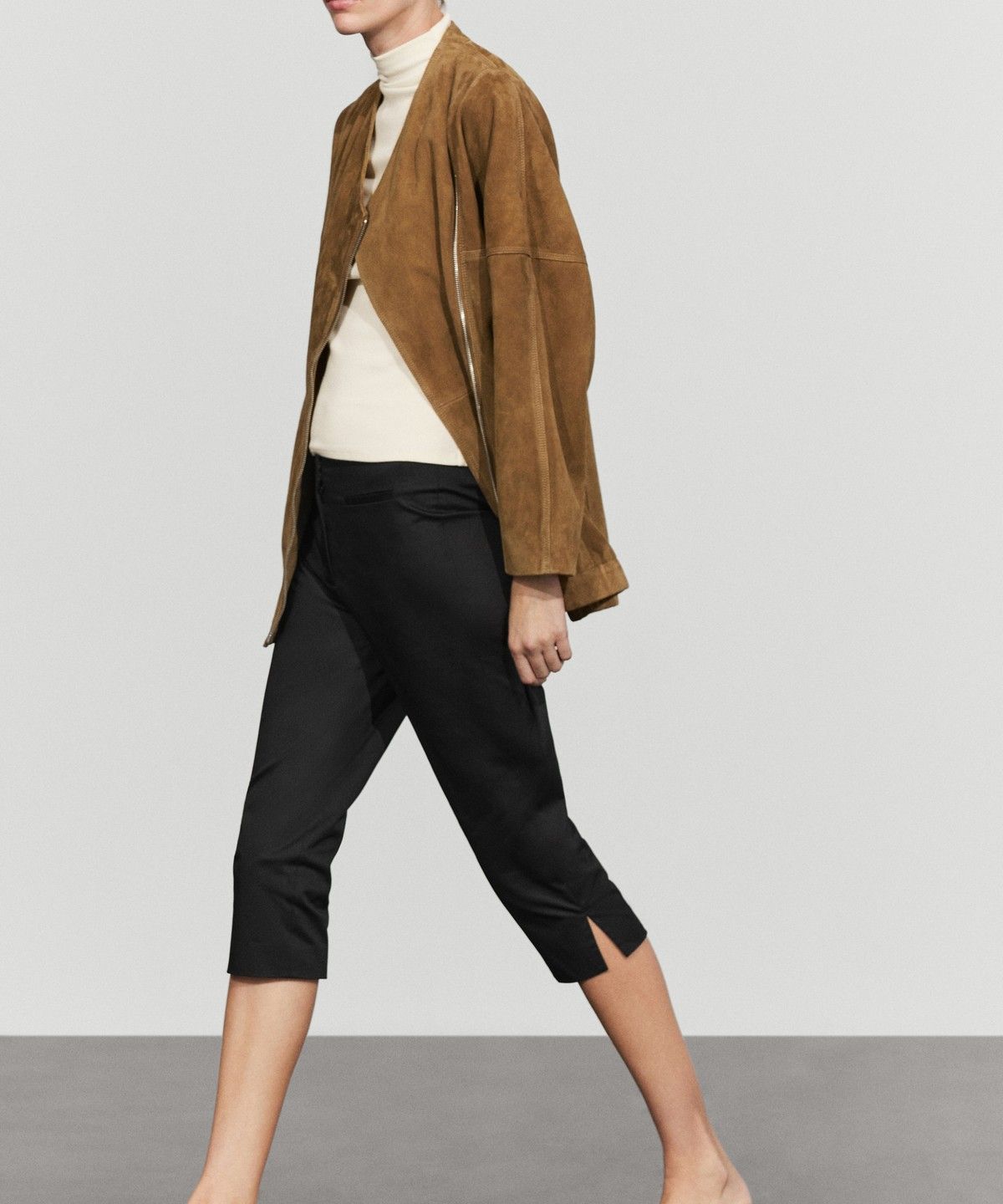 마시모두띠(MASSIMO DUTTI) 코튼 블렌드 카프리 팬츠