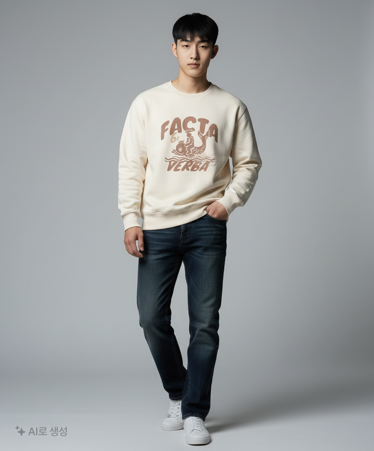 프리즘웍스(FRIZMWORKS) POSTAGE STAMP SWEATSHIRT _ BEIGE XL