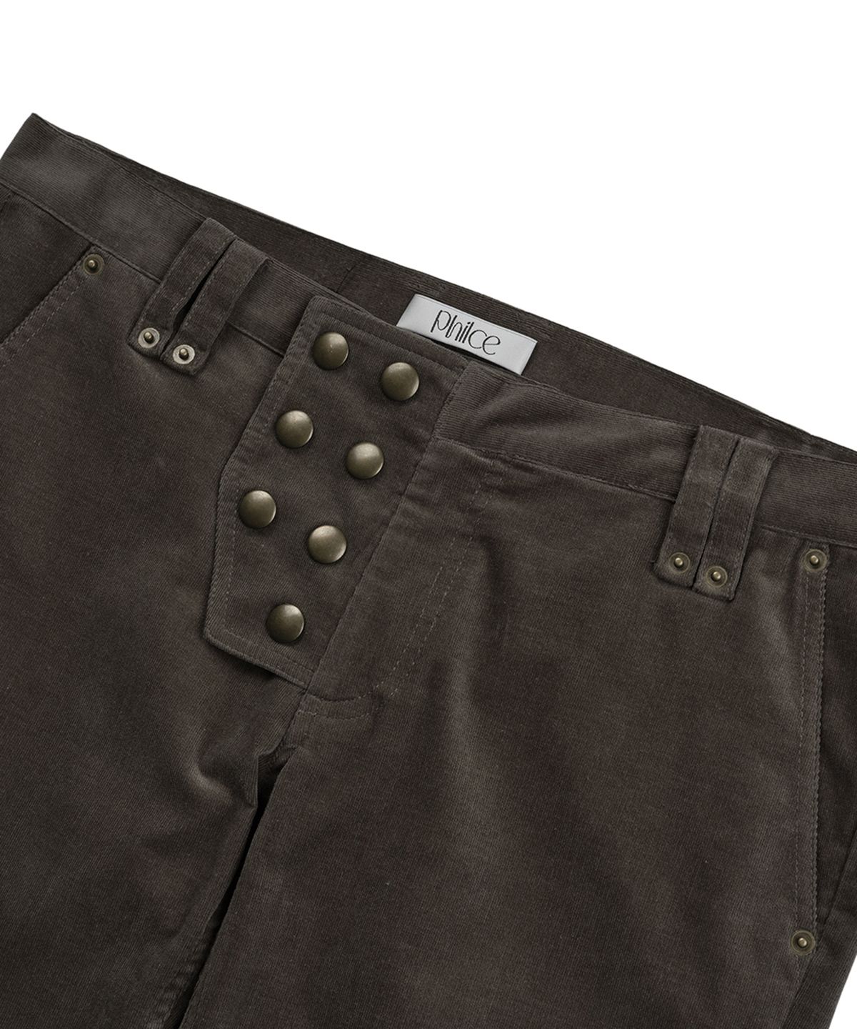 필세(PHILCE) Offset Corduroy Pants, Dark Brown