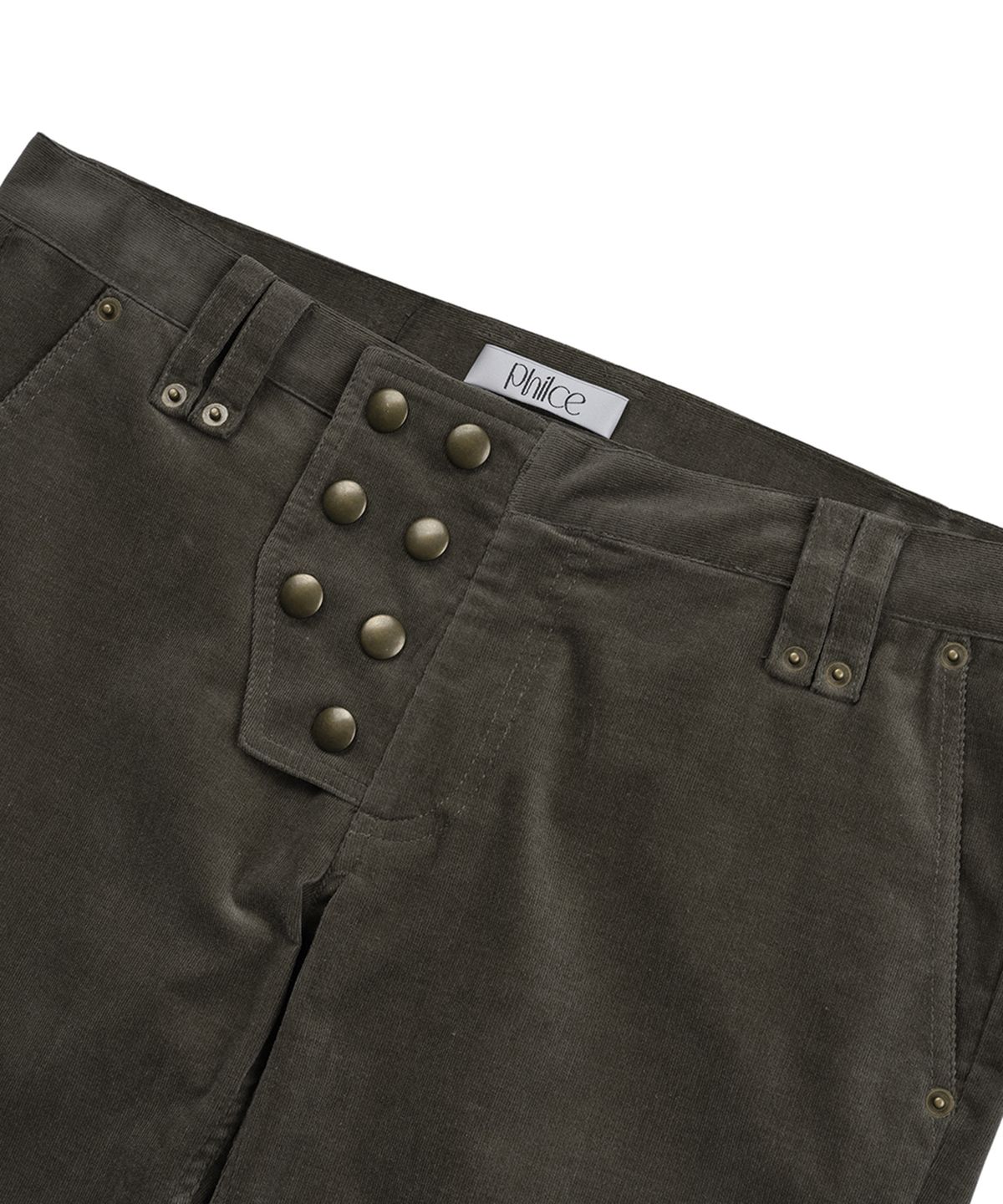 필세(PHILCE) Offset Corduroy Pants, Khaki Brown