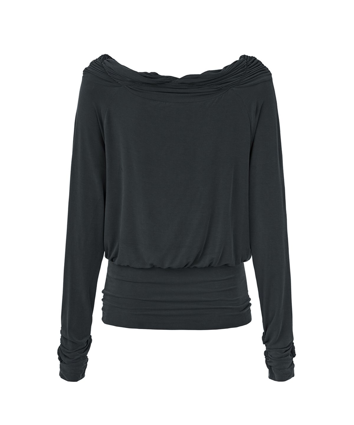 필세(PHILCE) Shirring Off-Shoulder Long sleeve, Black