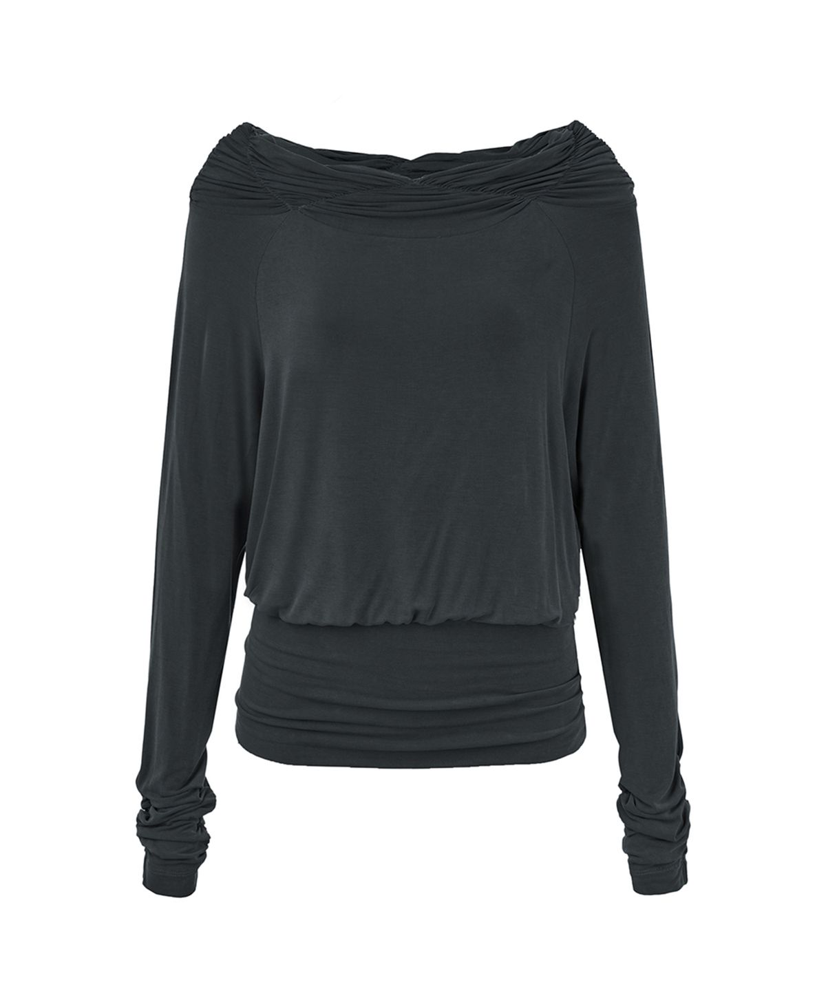 필세(PHILCE) Shirring Off-Shoulder Long sleeve, Black