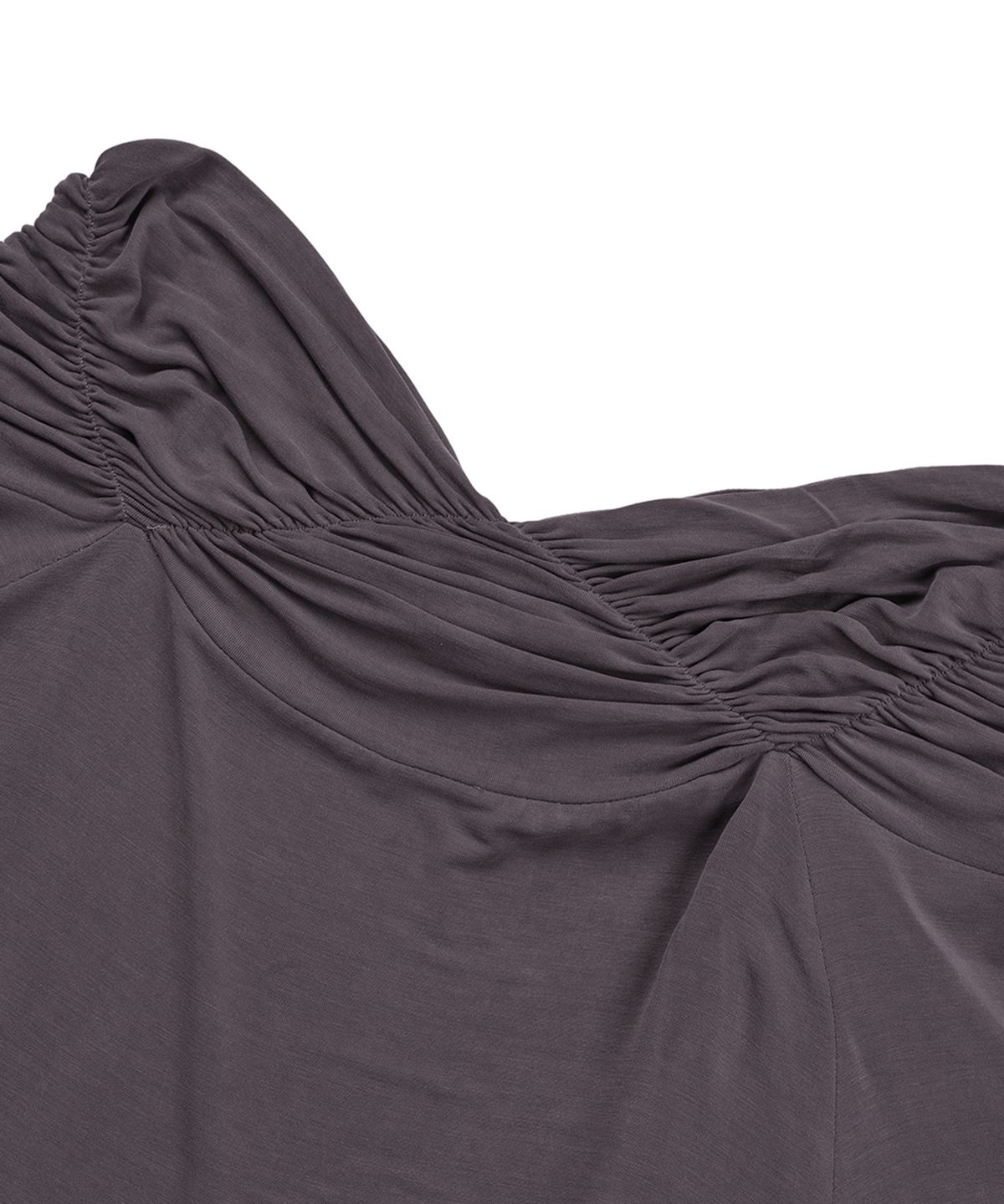 필세(PHILCE) Shirring Off-Shoulder Long sleeve, Charcoal