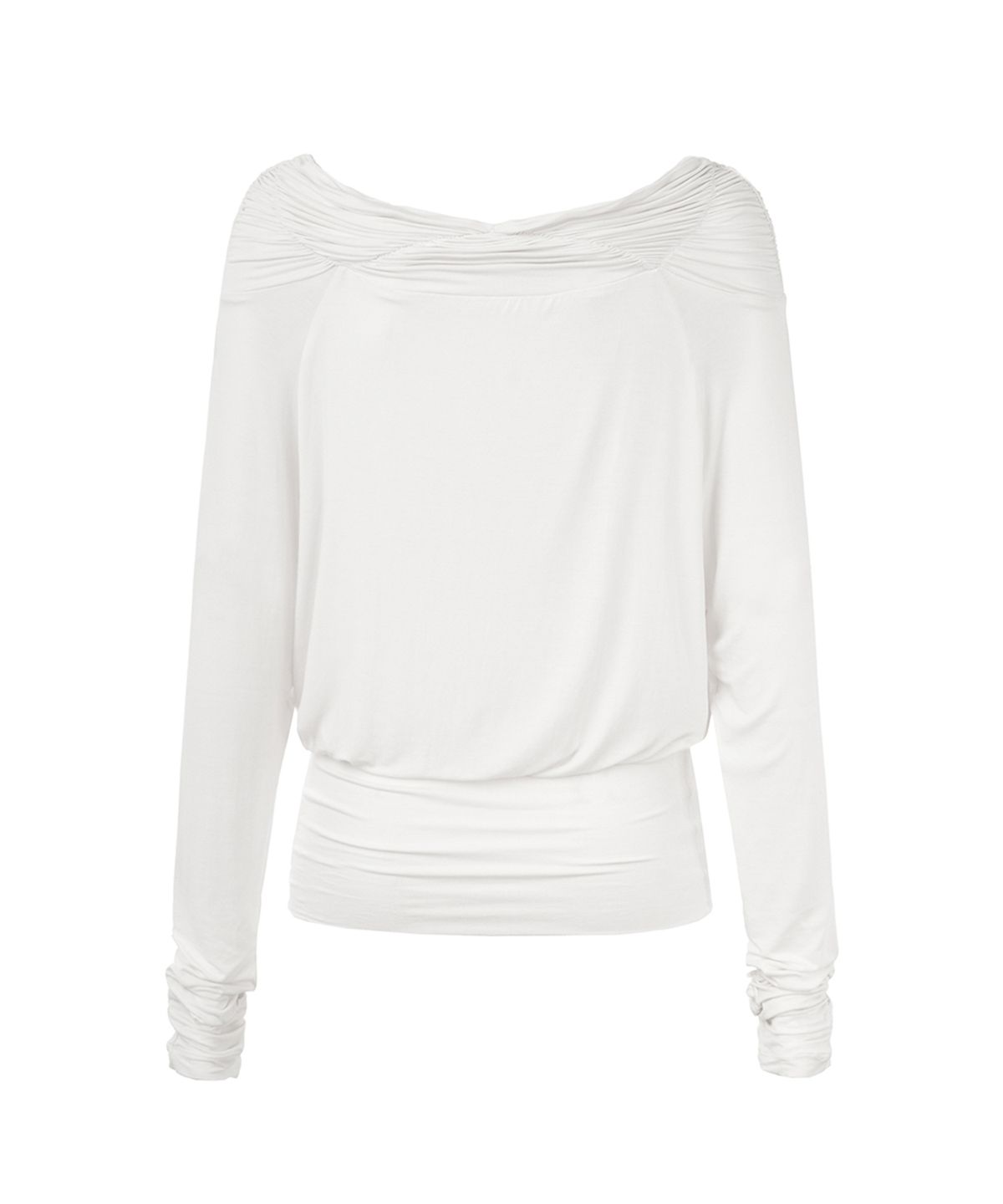 필세(PHILCE) Shirring Off-Shoulder Long sleeve, Ivory