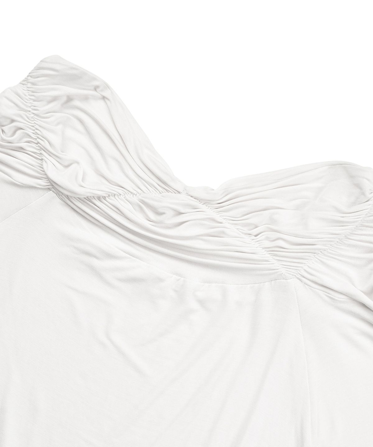 필세(PHILCE) Shirring Off-Shoulder Long sleeve, Ivory