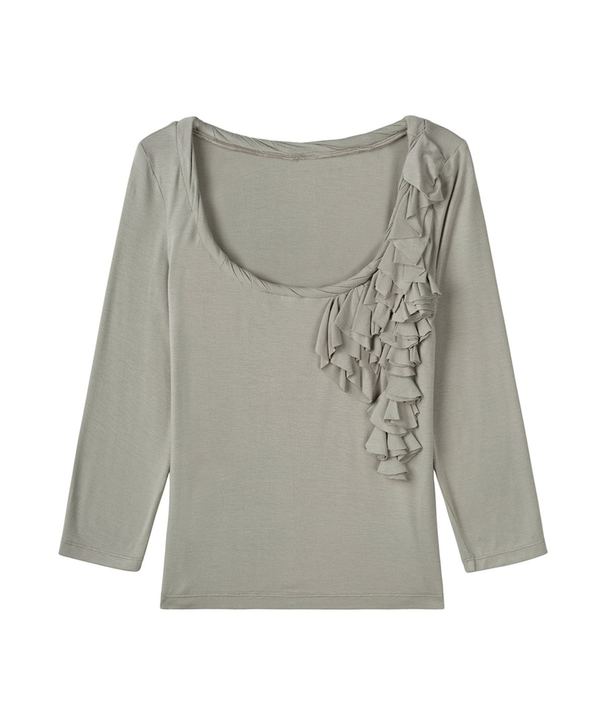 필세(PHILCE) Ruffle Half Sleeve, Gray