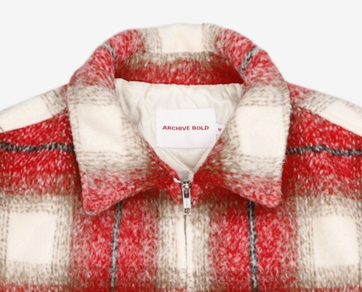 아카이브 볼드(ARCHIVE BOLD) BRUSHED FLANNEL ZIP JACKET (RED) M