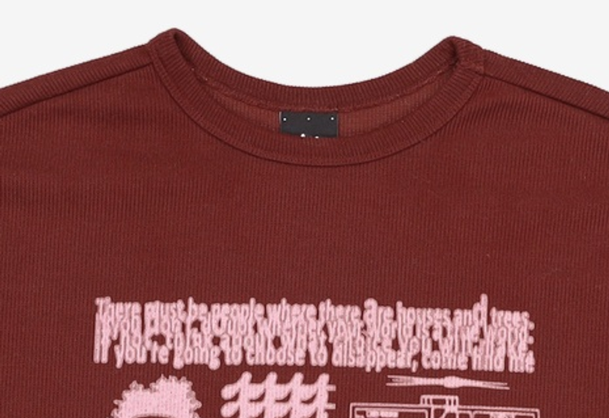 애드오프(ADDOFF) GLOBAL VILLAGE KNIT SLEEVE BURGUNDY L