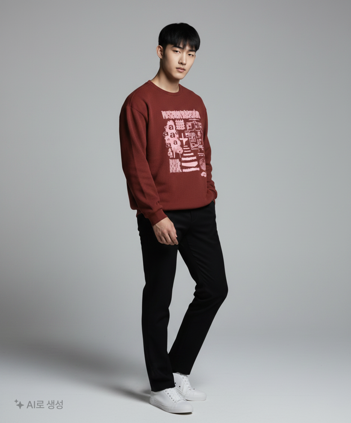 애드오프(ADDOFF) GLOBAL VILLAGE KNIT SLEEVE BURGUNDY L
