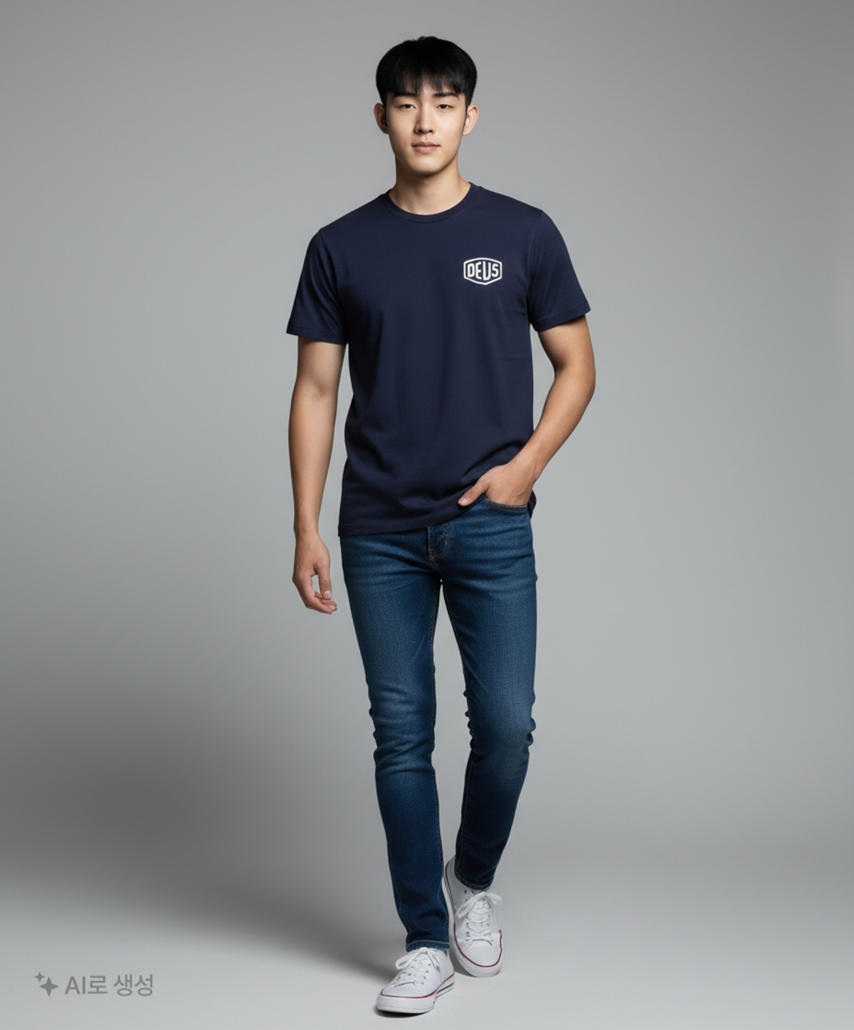데우스 엑스 마키나(DEUS EX MACHINA) Seoul College Address Tee_Navy M