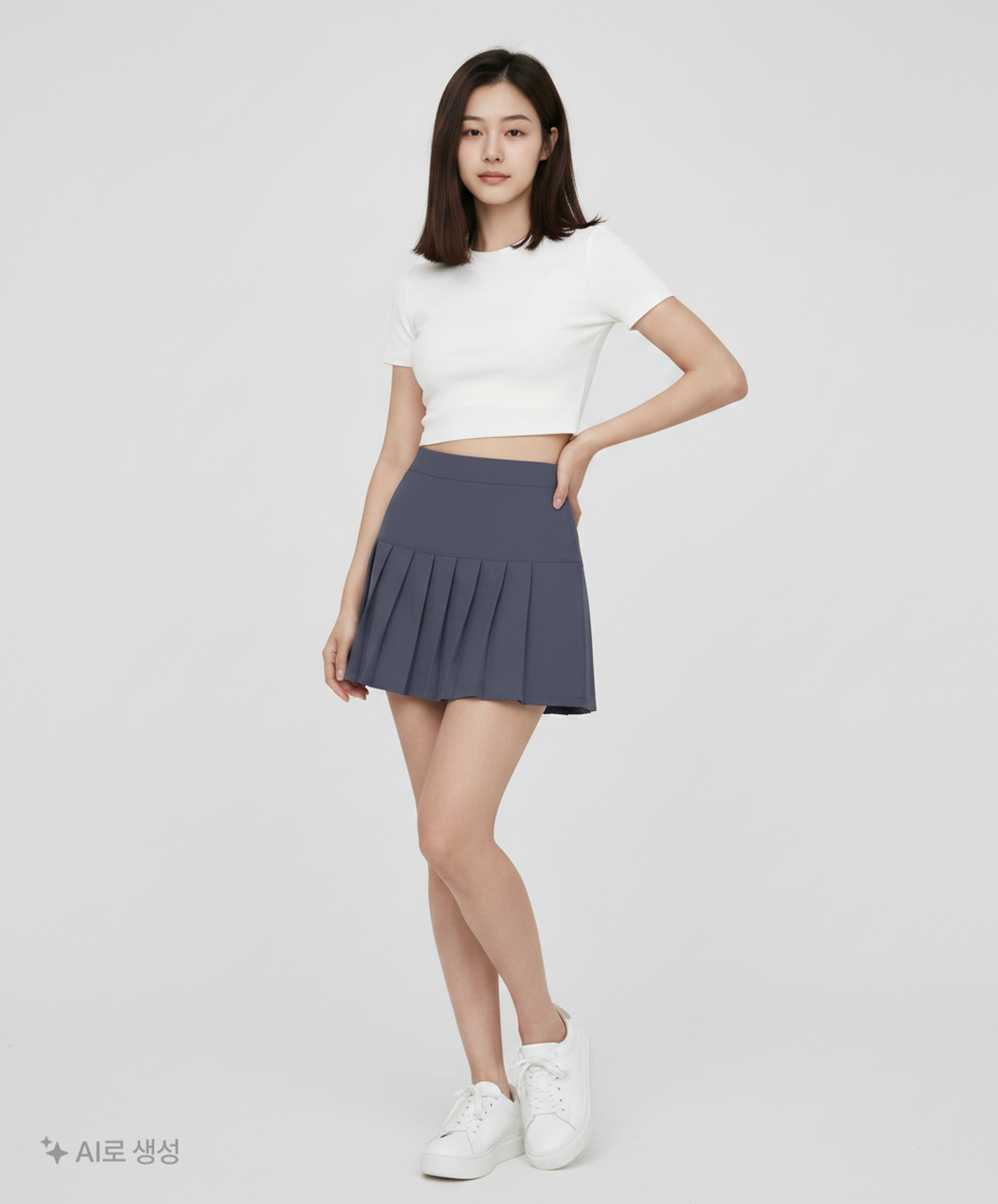 아키클래식(AKIII CLASSIC) 플리츠 테니스 스커트 네이비 S
