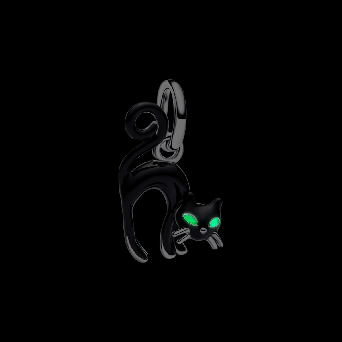 판도라(PANDORA) 블랙 캣 댕글 참_794769C01