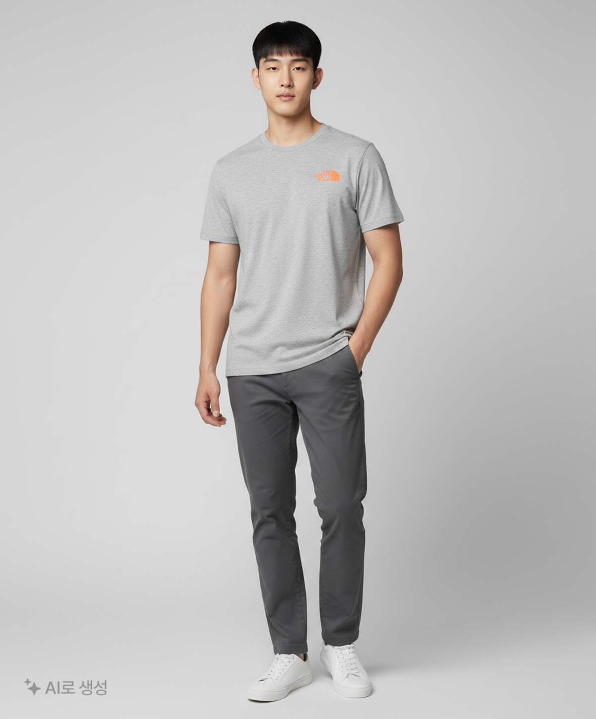 노스페이스(THE NORTH FACE) NT7UQ10L 엠블럼 아카이브 반팔 라운드티 MELANGE_GREY 115